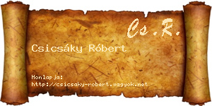 Csicsáky Róbert névjegykártya