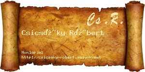 Csicsáky Róbert névjegykártya